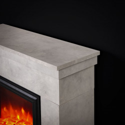 Cheminée électrique décorative – LEMBONGAN– 1800 W - télécommande - effet flamme LED - blanc - DLC Home