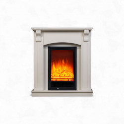 Cheminée électrique décorative – COLUMN – 1800 W - télécommande - effet flamme LED - blanc de marque DLC Home, référence: B9084000