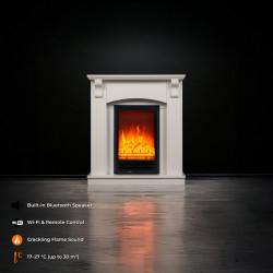 Cheminée électrique décorative – COLUMN – 1800 W - télécommande - effet flamme LED - blanc - DLC Home