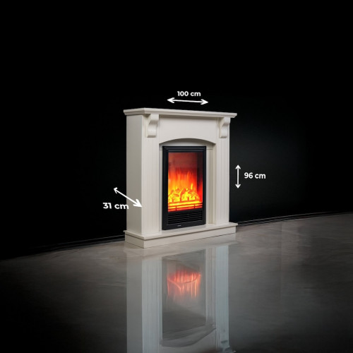 Cheminée électrique décorative – COLUMN – 1800 W - télécommande - effet flamme LED - blanc - DLC Home