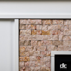 Cheminée électrique décorative en pierre naturelle – TUVALU – 1800W – 149 cm – Crème & blanc - DLC Home