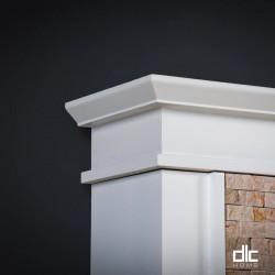 Cheminée électrique décorative en pierre naturelle – TUVALU – 1800W – 149 cm – Crème & blanc - DLC Home