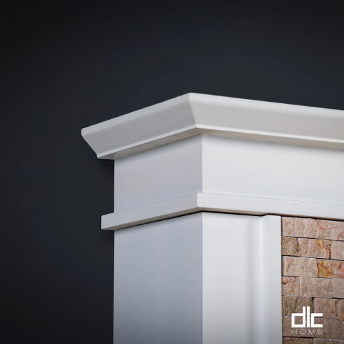 Cheminée électrique décorative en pierre naturelle – TUVALU – 1800W – 149 cm – Crème & blanc - DLC Home