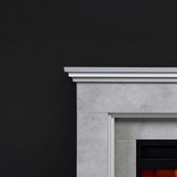 Cheminée électrique décorative – RETRO CONCRETE – 1800W – Télécommande – Blanc & gris béton - DLC Home