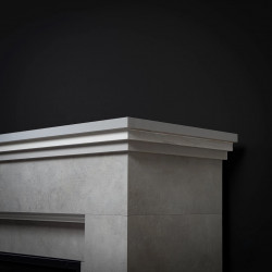 Cheminée électrique décorative – RETRO CONCRETE – 1800W – Télécommande – Blanc & gris béton - DLC Home