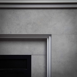 Cheminée électrique décorative – RETRO CONCRETE – 1800W – Télécommande – Blanc & gris béton - DLC Home
