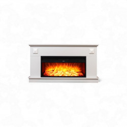 Cheminée électrique décorative – PENIDA – 1800W – Télécommande – blanche de marque DLC Home, référence: B9084500