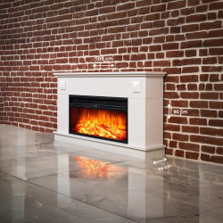 Cheminée électrique décorative – PENIDA – 1800W – Télécommande – blanche - DLC Home