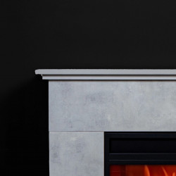 Cheminée électrique décorative – PENIDA RETRO– 1800W – LED & télécommande – gris - DLC Home