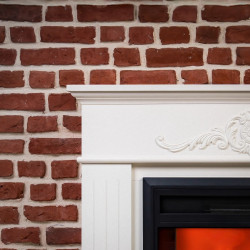 Cheminée électrique décorative – FABIENNE – 1800W – LED – blanche rayée - DLC Home