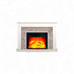 Cheminée électrique décorative – SERATONYA - 1800W - Télécommande - Effet flamme LED réglable - blanche de marque DLC Home, référence: B9085200