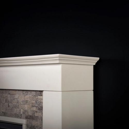 Cheminée électrique décorative – SERATONYA - 1800W - Télécommande - Effet flamme LED réglable - blanche - DLC Home