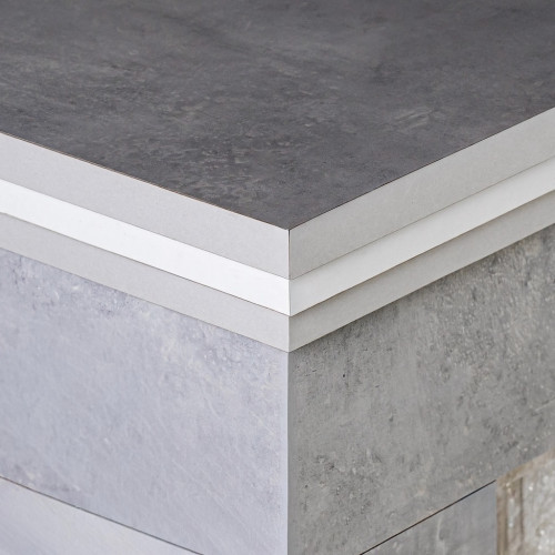 Cheminée électrique décorative - RETRO CONCRETE EF4 – 1800W - flamme LED - thermostat et télécommande - blanche - DLC Home