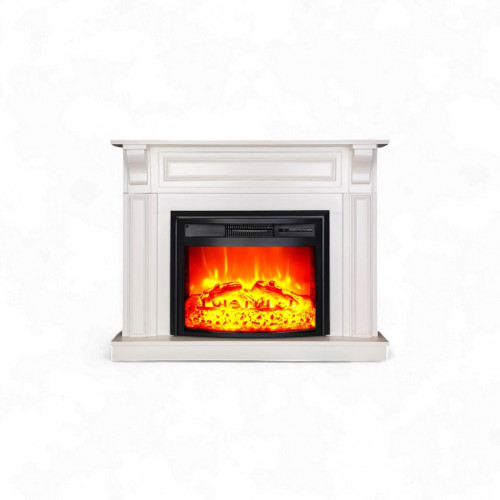 Cheminée électrique décorative - MYKONOS EF4 – 1800W - flamme LED - Télécommande - Effet flamme LED réglable - blanche - DLC Home