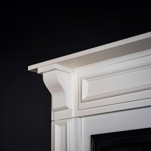 Cheminée électrique décorative - MYKONOS EF4 – 1800W - flamme LED - Télécommande - Effet flamme LED réglable - blanche - DLC Home