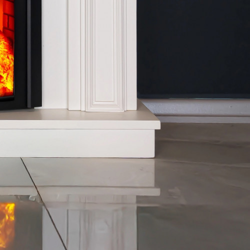 Cheminée électrique décorative - MYKONOS EF4 – 1800W - flamme LED - Télécommande - Effet flamme LED réglable - blanche - DLC Home