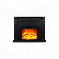 Cheminée électrique - Mykonos - 1800 W avec effet flamme réaliste, chauffage 17 à 27 °C - Bluetooth Wi-Fi - noire de marque DLC Home, référence: B9085500