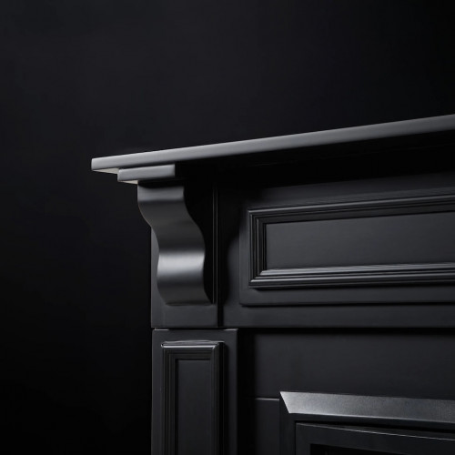 Cheminée électrique - Mykonos - 1800 W avec effet flamme réaliste, chauffage 17 à 27 °C - Bluetooth Wi-Fi - noire - DLC Home