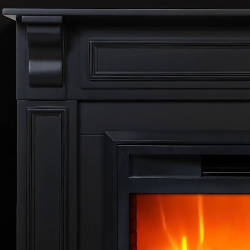 Cheminée électrique décorative - DLC MYKONOS – 1800W - flamme LED - télécommande - effet flamme - noire - DLC Home