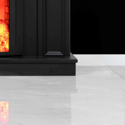 Cheminée électrique décorative - DLC MYKONOS – 1800W - flamme LED - télécommande - effet flamme - noire - DLC Home