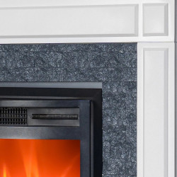 Cheminée électrique décorative avec pierre grise – MORELLA EF4 - 1800W - flamme LED - télécommande - effet flamme - DLC Home