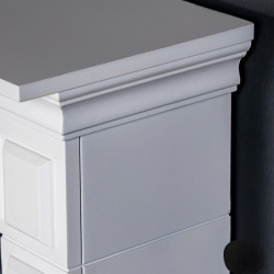 Cheminée électrique décorative avec pierre grise – MORELLA EF4 - 1800W - flamme LED - télécommande - effet flamme - DLC Home