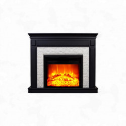 Cheminée électrique - Morella - 1800 W - effet flamme réaliste, chauffage 17 à 27 °C - Bluetooth Wi-Fi - noire blanche de marque DLC Home, référence: B9085700