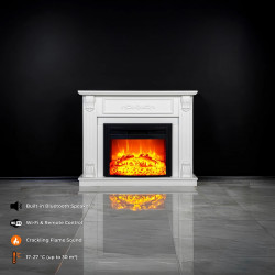 Cheminée électrique - Modena - 1800 W avec effet flamme réaliste, chauffage 17 à 27 °C - Bluetooth Wi-Fi - DLC Home