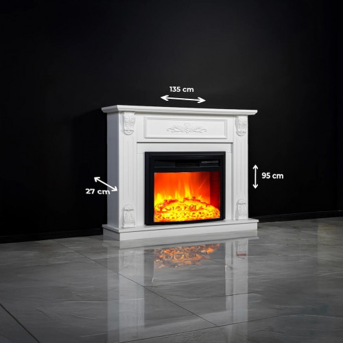 Cheminée électrique décorative style sculpté – MODENA EF 4 – 1800W - télécommande - effet flame - DLC Home