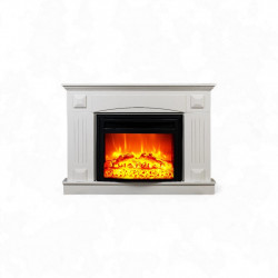 Cheminée électrique décorative blanche – SANTORINI EF 4 – 1800W - télécommande - effet flame de marque DLC Home, référence: B9086100