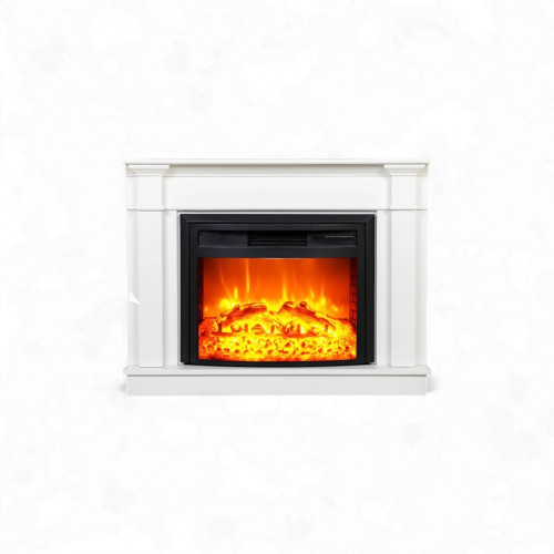 Cheminée électrique d’angle blanche – CORNER EF 4 – 1800W - télécommande - effet flame - DLC Home