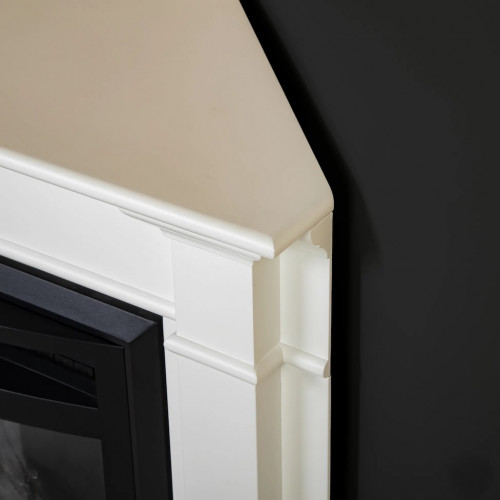 Cheminée électrique d’angle blanche – CORNER EF 4 – 1800W - télécommande - effet flame - DLC Home
