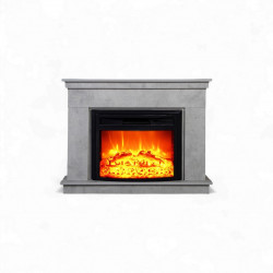 Cheminée électrique décorative – LEMBONGAN EF 4 – 1800W – télécommande - effet flame - gris de marque DLC Home, référence: B9086600