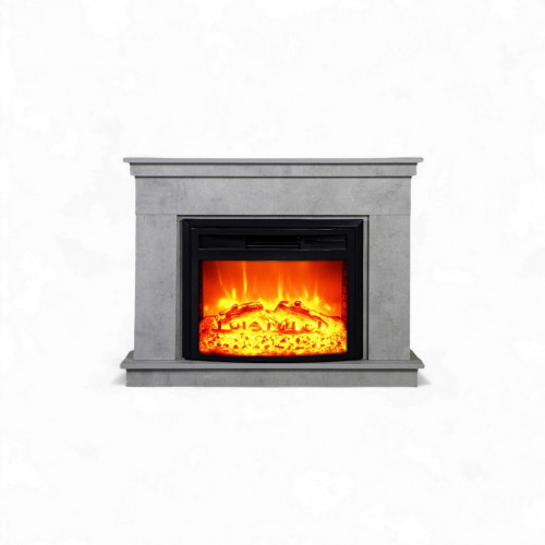 Cheminée électrique décorative – LEMBONGAN EF 4 – 1800W – télécommande - effet flame - gris - DLC Home