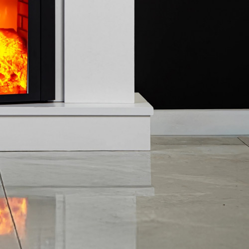 Cheminée électrique - Penida - 1800 W avec effet flamme réaliste, chauffage 17 à 27 °C - Bluetooth Wi-Fi - DLC Home