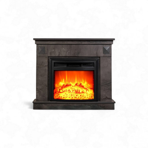 Cheminée électrique - Irony Gray - 1800 W avec effet flamme réaliste, chauffage 17 à 27 °C - Bluetooth Wi-Fi - DLC Home