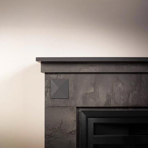 Cheminée électrique - Irony Gray - 1800 W avec effet flamme réaliste, chauffage 17 à 27 °C - Bluetooth Wi-Fi - DLC Home