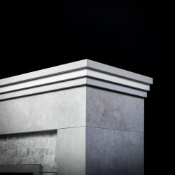 Cheminée électrique décorative – RETRO PATTERN EF1– 1800 W - télécommande - effet flamme LED réglable - gris blanc - DLC Home