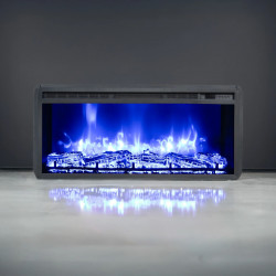 Cheminée électrique encastrable – ElectricFlame 2 – 34" – 900 et 1800W – LED multicolore – Wi-Fi & Bluetooth - DLC Home