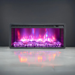 Cheminée électrique encastrable – ElectricFlame 2 – 34" – 900 et 1800W – LED multicolore – Wi-Fi & Bluetooth - DLC Home
