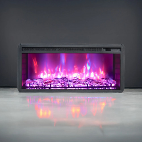 Cheminée électrique encastrable – ElectricFlame 2 – 34" – 900 et 1800W – LED multicolore – Wi-Fi & Bluetooth - DLC Home