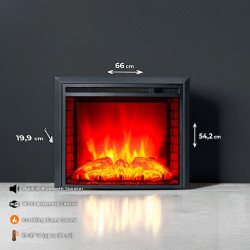 Cheminée électrique - EF3 - 1800 W avec effet flamme réaliste, chauffage 17 à 27 °C - Bluetooth Wi-Fi - DLC Home