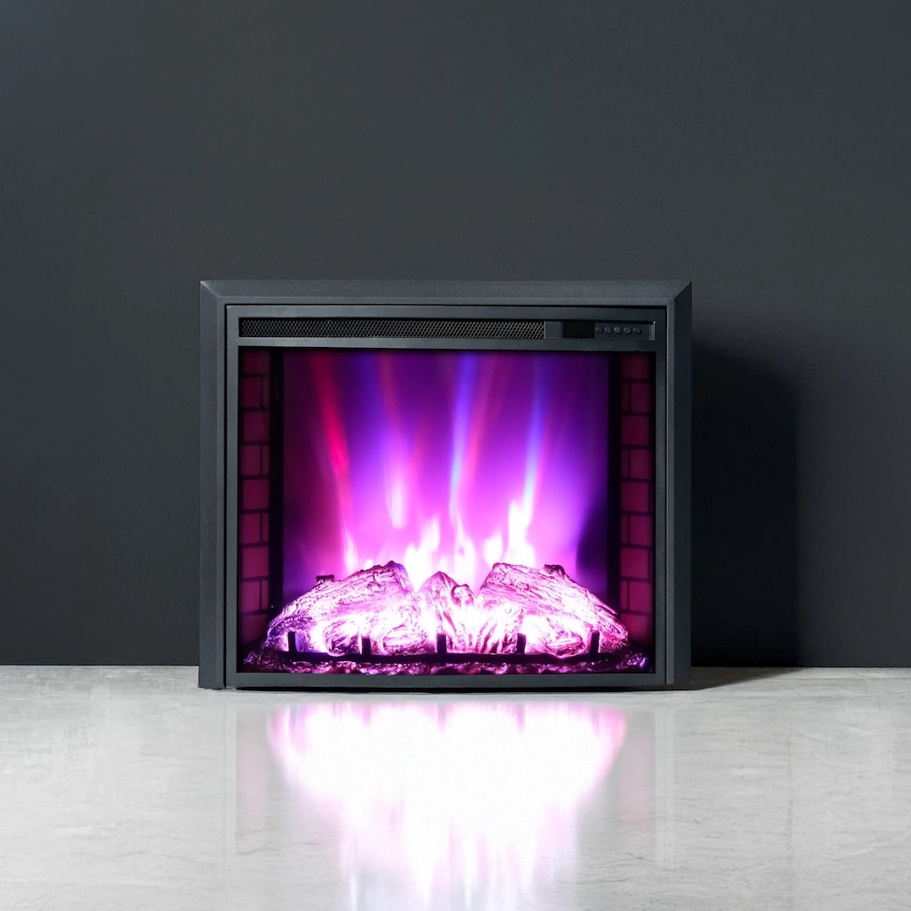 Cheminée Électrique Murale avec Flamme 3D Réaliste- Chauffage d'Appoint
