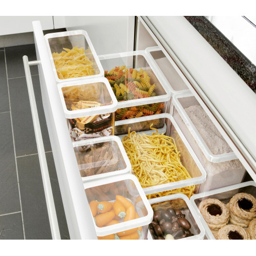 Boîte ROTHO plastique, l.10 x P.20 x H.14.2 cm, 2.1 l,  transparent / blanc - ROTHO