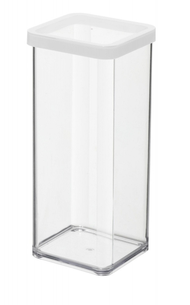 Boîte ROTHO plastique, l.10 x P.10 x H.21.4 cm, 1.5 l, transparent / blanc