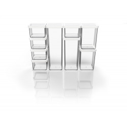 Boîte ROTHO plastique, l.10 x P.10 x H.28.5 cm, 2 l,  transparent / blanc - ROTHO
