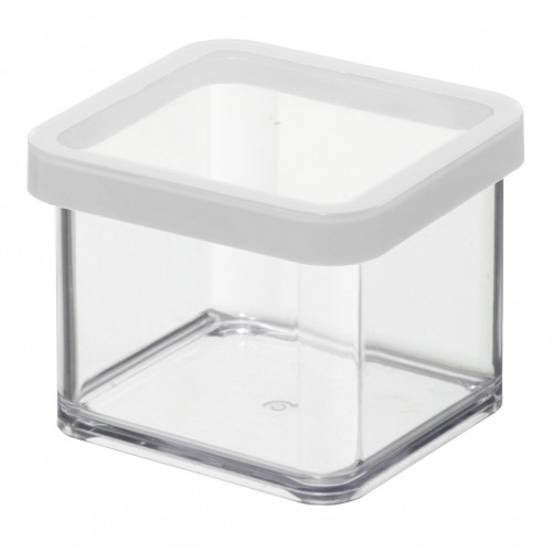 Boîte ROTHO plastique, l.10 x P.10 x H.7.2 cm, 0.5 l,  transparent / blanc - ROTHO