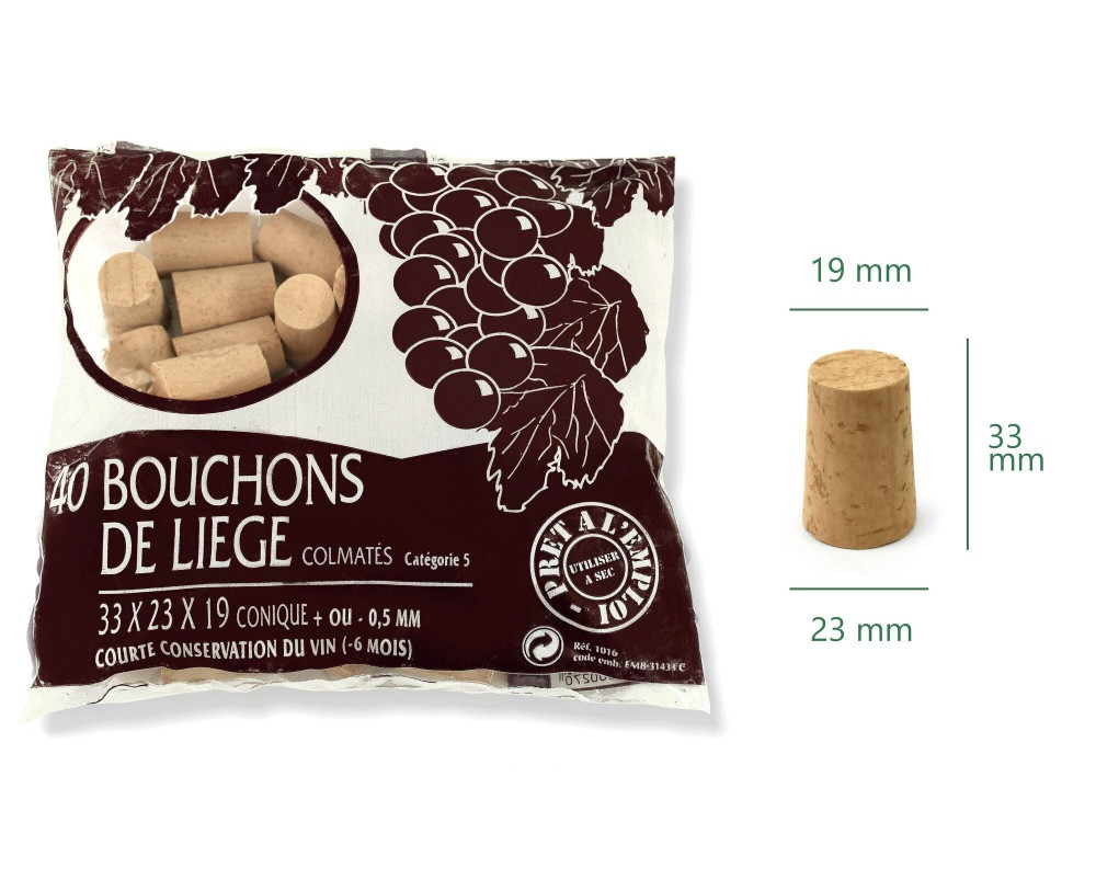 Conique Lot De 30 Bouchons En Liège Coniques En Bois, 6 Tailles