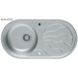 Evier à encastrer 1 bac avec égouttoir, inox, gris / argent SUN - Sans marque