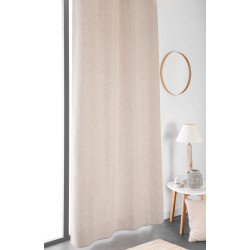 Rideau esprit naturel à galon fronceur - Beige - 135x260 cm - Coton/Lin - LINDER